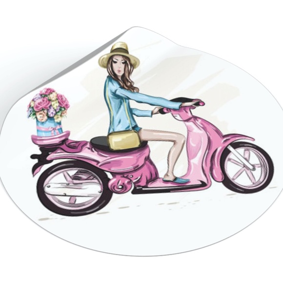 x10 Fashion Scoote Girl Cards Stickers Envelopes Fashion Stationery Stickers - Picture 7 of 10